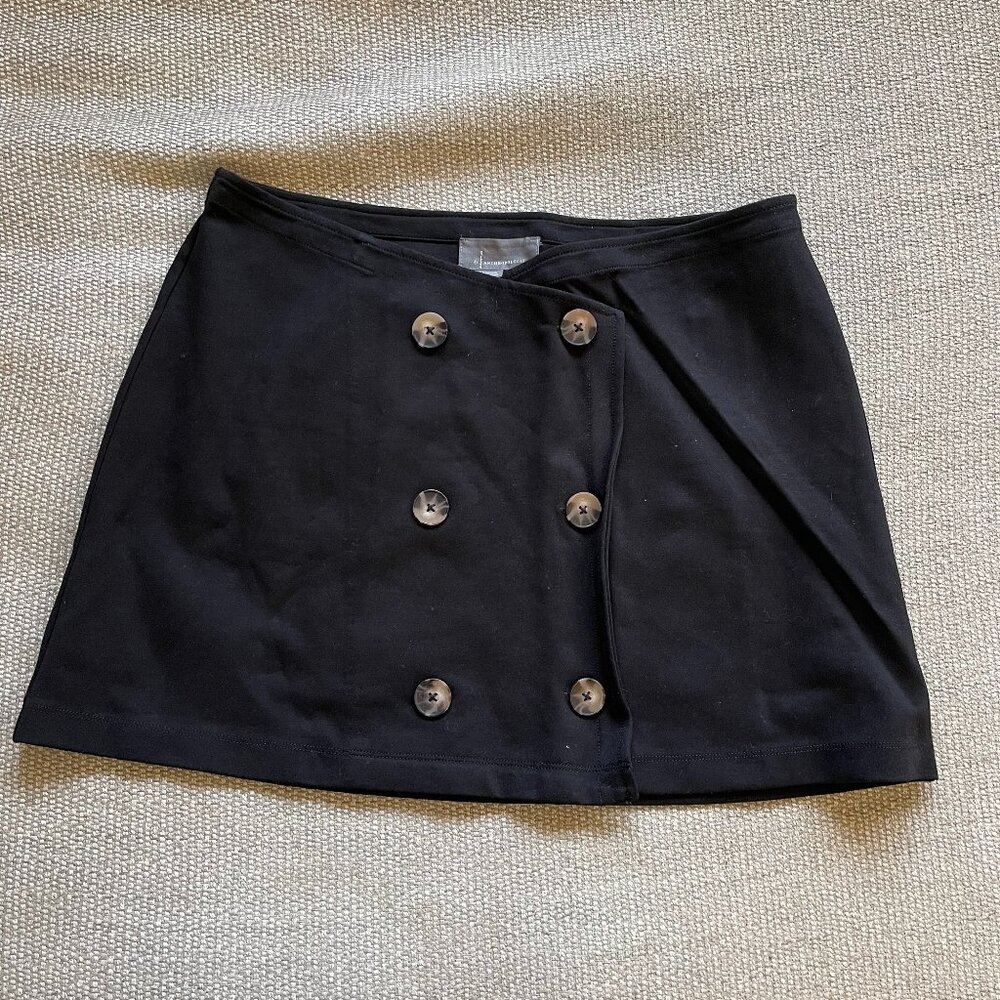NWT Anthropologie Black Trench Mini Skirt - Size Large - Picture 3 of 7